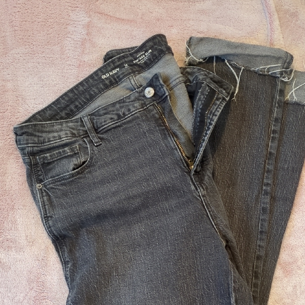 Old Navy Women's 14 Vintage Slim Jeans Gray